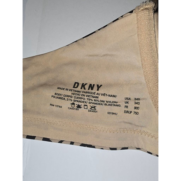 2 Unlined Dkny 34D with underwire color red and leopard design - Picture 7 of 8